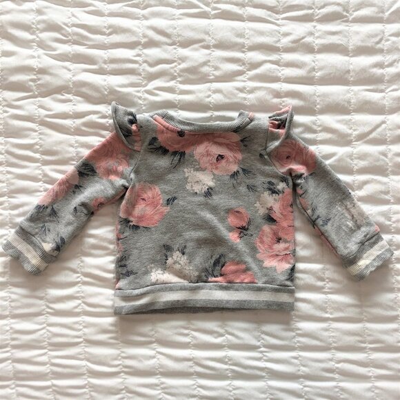 Janie & Jack Floral Ruffle Pullover - Picture 4 of 6